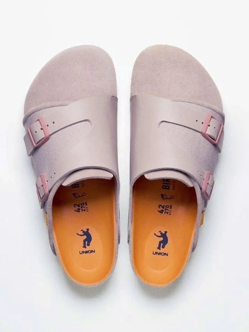 Birkenstock x UNION Bimshire Natural Leather-Suede-Textile Clogs in Shadow Gray